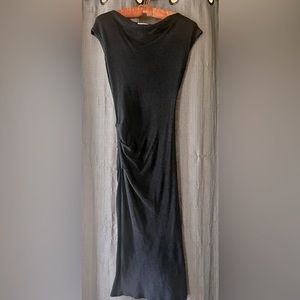 Cowl neck soft jersey maxi dress. Charcoal grey